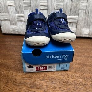 Stride Rite Kids' Apollo Blue and White Sneakers 5.5M
